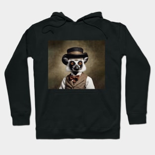 Victorian Lemur Portrait Artistic Gift Fashion Animal Style Hoodie